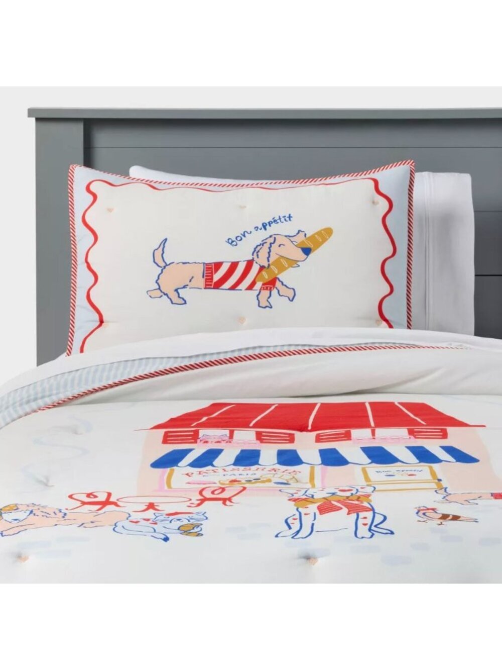 Target Full/Queen Paris Patisserie Scene Kids' Comforter Set - Pillowfort™ Dogs